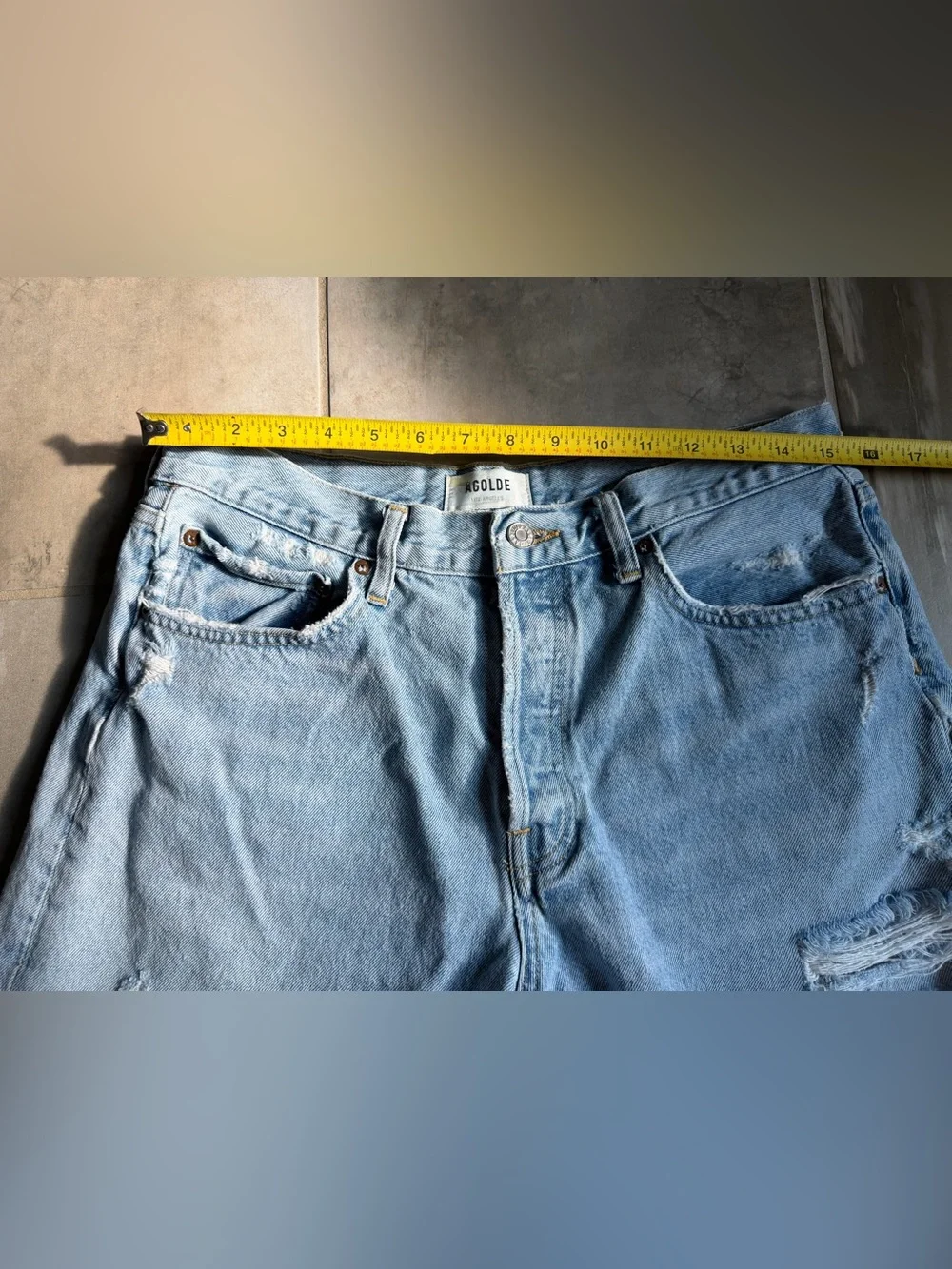 AGOLDE Parker Long Short in Swapmeet Denim Shorts Size 29